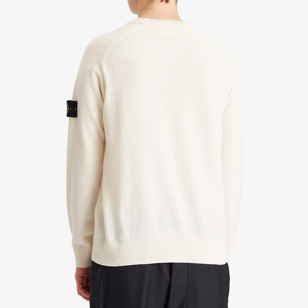 Stone Island Men's Geelong Wool Crew Neck Jumper Ivory